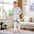thumbnail image 4 of Gray Tree Branch Adult Onesie Pajamas Slim Fit Christmas One Piece Suit Pjs for Women and Men Hooded Zipper, 4 of 7