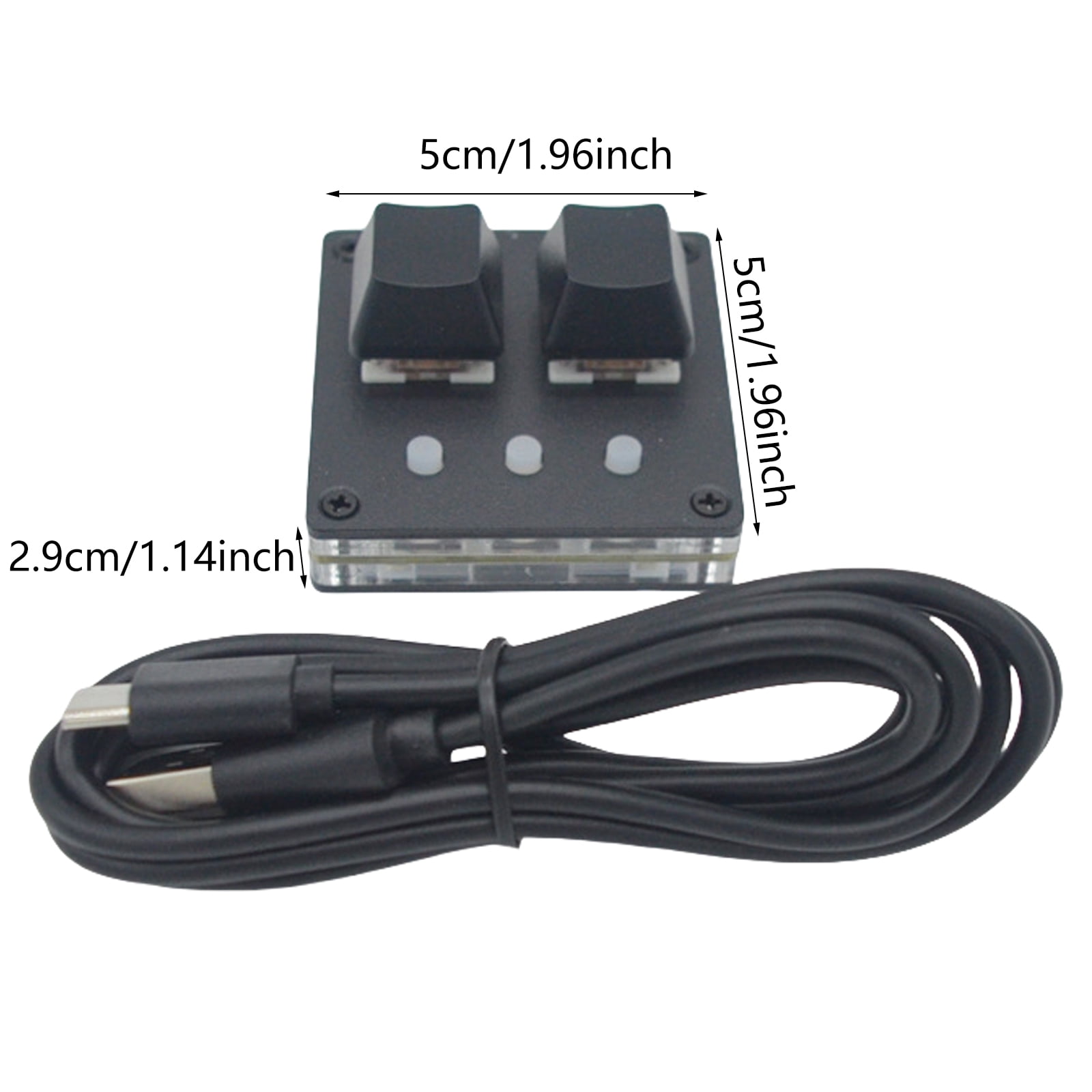 Innovative 2 Key Small Keyboard Switches Optional with Color Light TypeC Connection for Gaming and Professional Use