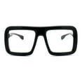 thumbnail image 3 of Thick Square Eyeglasses Clear Lens Frame Super Oversized Fashion Shiny Black, 3 of 5