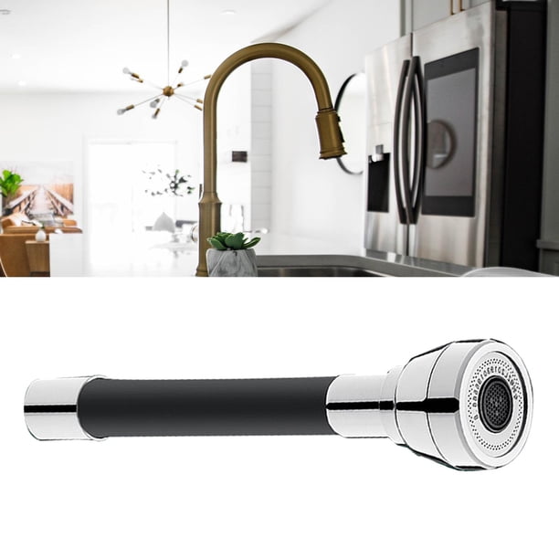 Tubo de extensión de grifo de agua Accesorio de cabezal de pulverización de grifo giratorio de 360 degree Tubo de extensión de fregadero de baño de ahorro Negro 50cm Macarena extensor de grifo de cocina