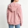 thumbnail image 4 of CYRBOKO Girls Corduroy Jackets, Fall Full Zip Hooded Long Sleeve Outerwear for Girls Pink Size 5-15 T, 4 of 4