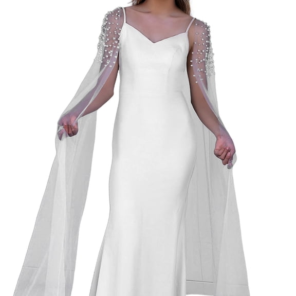 Elegant Bridal Arm Sleeves with Beadwork Pearls Wedding Dress Train Arm Sleeves Gown Long Oversleeve Party Prom Armwear