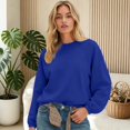 thumbnail image 2 of LIIPEE Womens Casual Solid Color Sweatshirts Autumn Cozy Long Sleeve Crew Neck Sweatshirt S-XXXL, 2 of 4