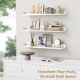 thumbnail image 5 of 24 Inch Bathroom Floating Shelves for Wall Set of 3, Gold Bathroom Shelves Over Toilet Wall Mounted with Rail, Decorative Hanging Shelf for Bedroom Office Living Room Decor (White and Gold), 5 of 7