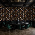 thumbnail image 2 of Magic Peel and Stick Wallpaper Gold Star Moon Mushroom Forest Black Wall Mural 17.7in x 9.8ft Self Adhesive Removable Wall Paper Renter Friendly Wallpaper for Kids Bedroom Living Room, 2 of 8