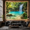 thumbnail image 6 of Waterfall Cascading Into Turquoise Pool with Mossy Rocks, Serene Watercolor for Wildlife Lovers, Nature Scene Wall Art, Housewarming Gift, Tapestry Wall Hanging for Bedroom and Living Room, 6 of 7