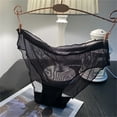 thumbnail image 3 of Clothing 2025 Thongs for Women Mesh Transparent Panties Lightweight Breathable Lace Pure Cotton Crotch Low Waist Briefs Thongs Underpants Women Underwear Thongs, 3 of 3