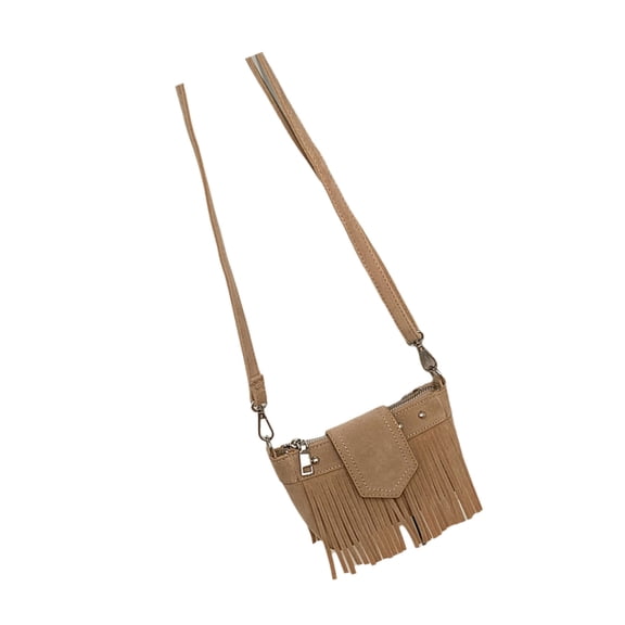 ROZYARD Retro Ethnic Mini Fringed Purse Crossbody Bag for Women with Adjustable Strap