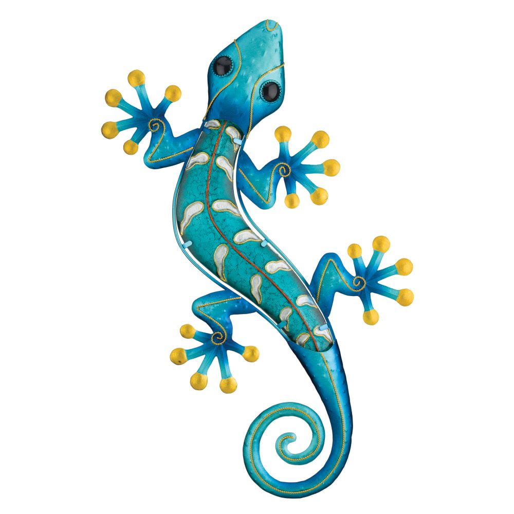 Regal Gecko Wall Decor 24" Blue