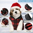 thumbnail image 5 of Dog Sweater Soft Fleece Vest with Leash Ring Plaid Warm Winter Pet Clothes Dog Pullover Jacket for Dogs Cats Winter Chihuahua Pet Indoor Outdoor Use, 5 of 8