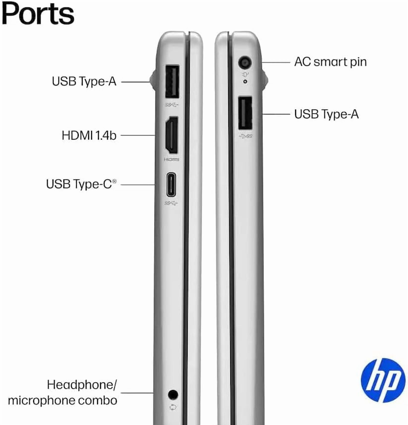 HP 15.6" Laptop, Intel Processor N100,4GB RAM,128GB UFS, Natural Silver, Windows 11 Home in S Mode, 15-fd0001dx