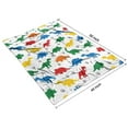 thumbnail image 4 of White Colorful Dinosaurs Paw Prints Pattern Blanket,Comfortable Soft Lamb Wool Throw Blanket,All Season,Warm Lightweight Blankets for Sofa Bed Couch Living Room Chair,40"x50", 4 of 4