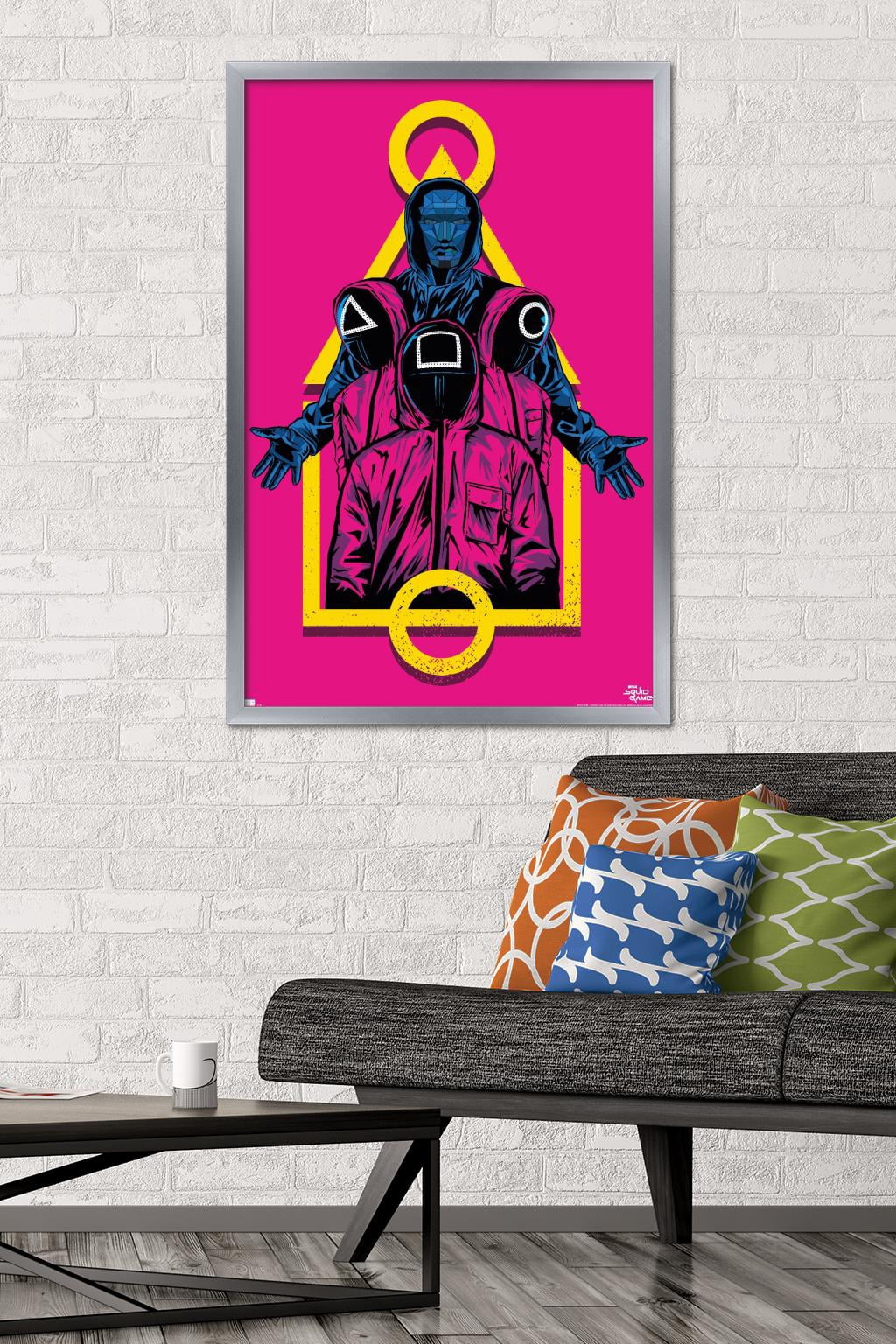Netflix Squid Game - Masked Men Wall Poster, 22.375" x 34" Framed