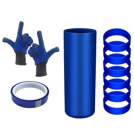 

Sublimation Tumblers Silicone Bands Sleeve Kit for 20 Oz Skinny Straight Blanks Cups with Heat Resistant Gloves Tapes