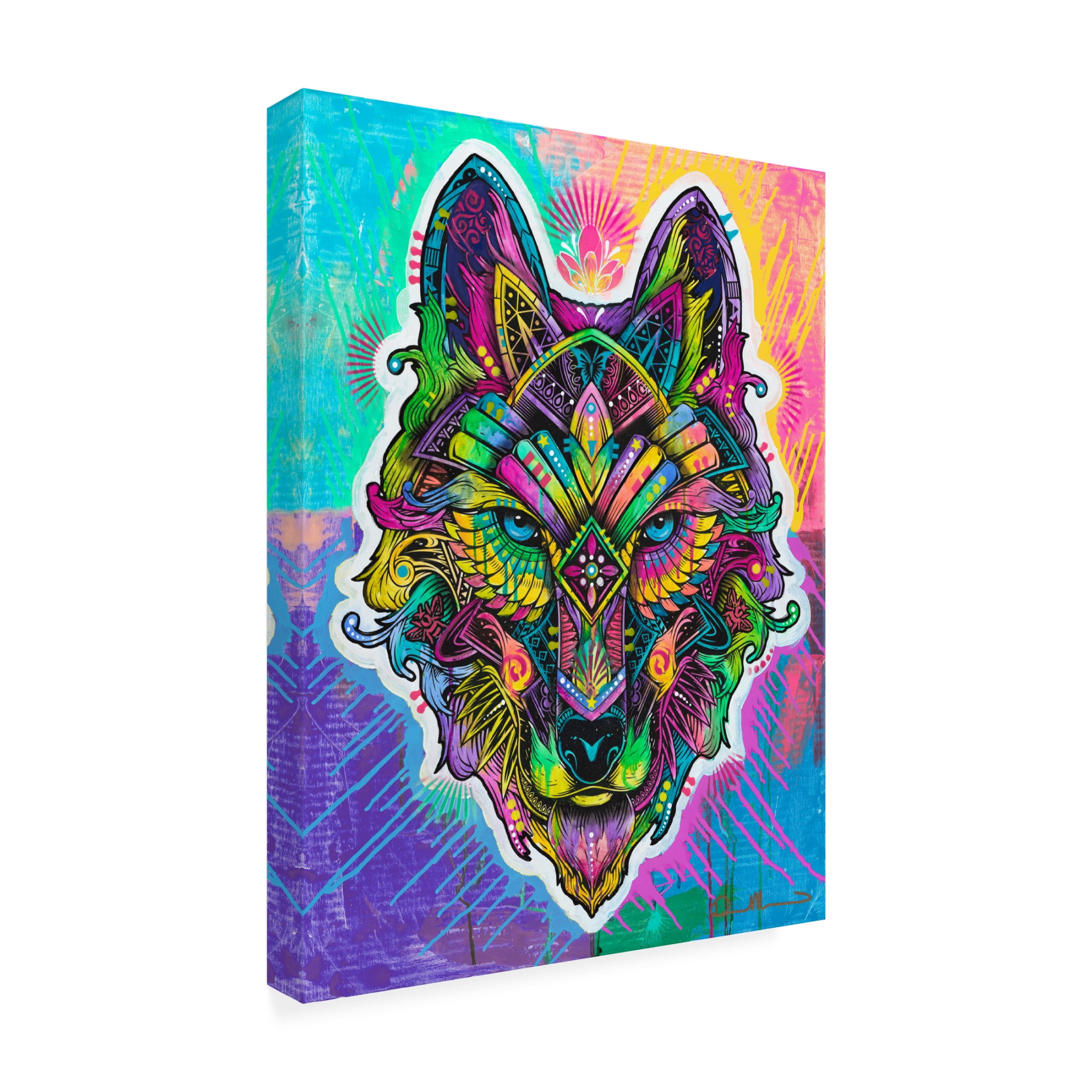 Canvas Wall Art - Dean Russo 'Wolf Shaman' Wall Art for Living Room, Bedroom, or Office Décor by Trademark Fine Art - 24 x 32 Inches