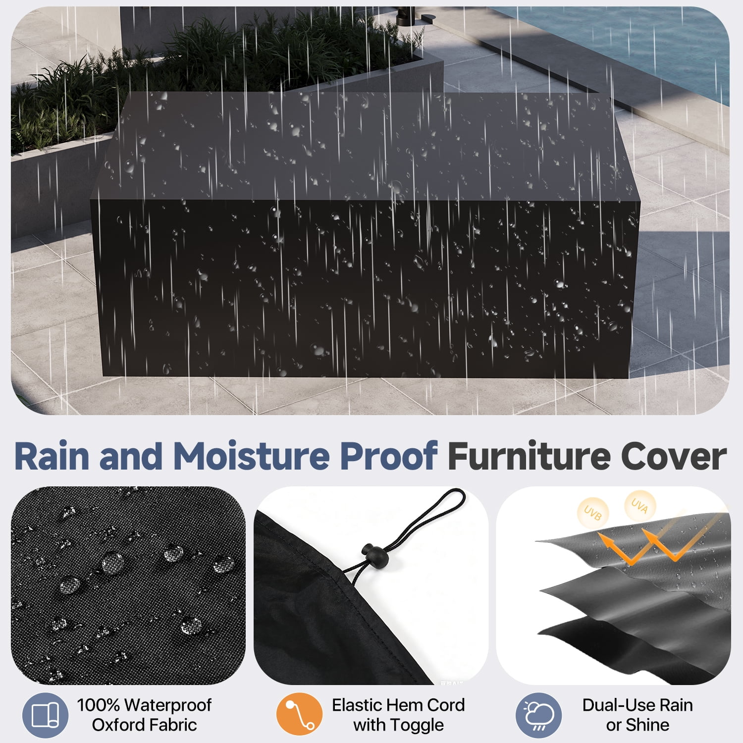BaPiPro 5-Piece Aluminum Patio Furniture Set, Modern Outdoor Conversation Set with 3-Seater Sofa, Loveseat, 2 Armchairs & Coffee Table, All-Weather Light Gray Cushions for Backyard, Porch, Deck