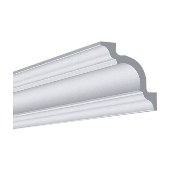 KL130 - Brian Crown Molding Glue-up 6.5 ft. in Plain White (32.5 Ln. ft / Pack) - 5 Pieces