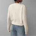 thumbnail image 2 of (One piece) Women's button-down long-sleeved round neck cropped cardigan sweater cute knitted clothing, 2 of 7