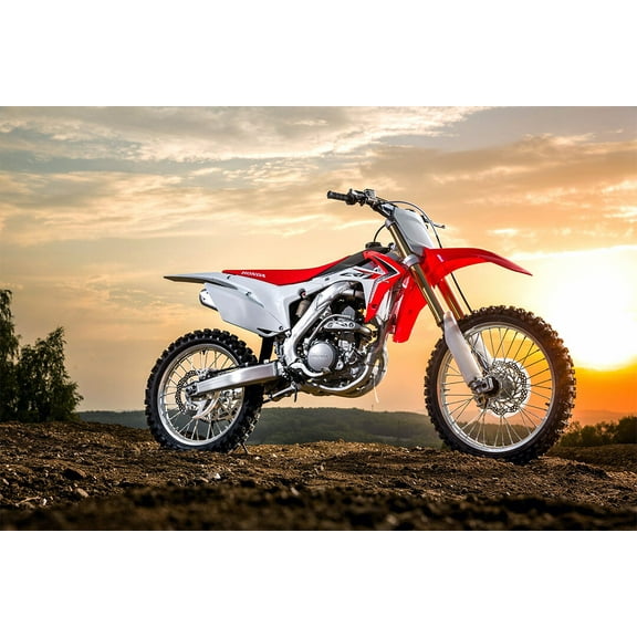Honda CRF Motocross Racing Motorcycle Speed Wall Art Home Decor - 12x18 Inch Laminated Poster - Stunning Detail and Bold Colors