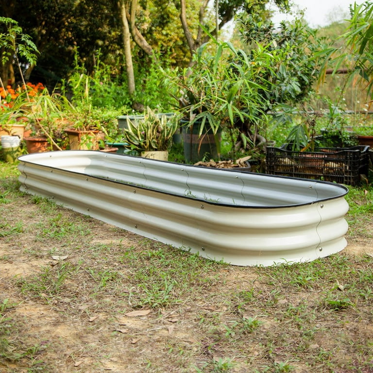 VEIKOUS 8 ft. x 2 ft. x 1.4 ft. Galvanized Raised Garden Bed 9-in