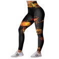 thumbnail image 5 of COMVALUE Women's Halloween Pumpkin Skulls Printed Ankle Elastic Tights Legging Halloween Black Size S, 5 of 7