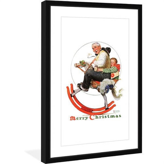 Marmont Hill "Gramps on Rocking Horse" by Norman Rockwell Framed Art Print