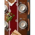thumbnail image 2 of Red Geometric Table Runner Cotton Linen 48 Inch Holiday Dresser Scarves, Country Farm Traditional Chinese Tile Tablerunner for Kitchen Coffee Dining Bedroom Living Room Dinner Scarf Décor 13''x48'', 2 of 9