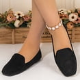 thumbnail image 2 of Rokment Women's Dress Shoes for Ladies 2026 Spring Fall Fashion Casual Suede Solid Color Square Toe Low Heel Ballet Flat Formal Business Work Dressy Loafers Walking Shoes Black Size 6, 2 of 7