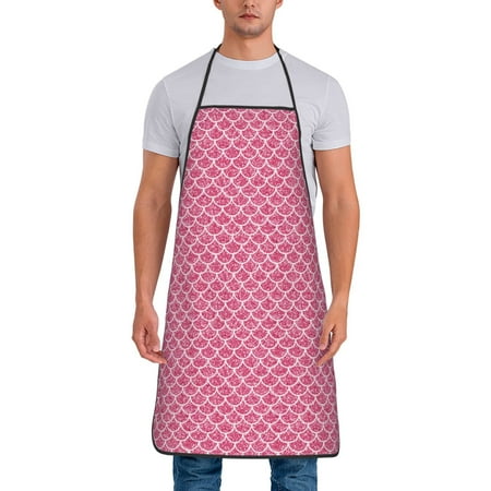 

Matuu Fish Scales for Cooking Apron for Men and Women Adjustable Strap and Waist Ties for Baking Cooking Gardening