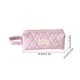thumbnail image 3 of geerera Large Capacity Pencil Case, Makeup Brush Bag, Quilted Heart Pattern Pen Organizer with Polka Dot Print & Side Handle, Zipper Pouch for Markers & Office Supplies, 7.2x3.35x2.56 Inch, 3 of 7