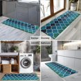 thumbnail image 2 of Blue Green Checkered Pattern Kitchen Rug Mat,Kitchen Runner Rugs Non Skid Washable,Decorative Kitchen Floor Mats for Kitchen,Sink,Laundry,17"X47", 2 of 5