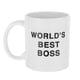thumbnail image 1 of 350ml Ceramic Mug Dunder Mifflin Worlds Best Boss Water Cup Personality Office Coffee Cup (White), 1 of 3