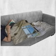 thumbnail image 6 of Modern Soft Flannel Fleece Blanket, Modern Hollywood Star Houses Inspired Design with Ocean Nature Forest View Art, Cozy Plush for Indoor and Outdoor Use, 60" x 80", White and Blue, by Ambesonne, 6 of 6