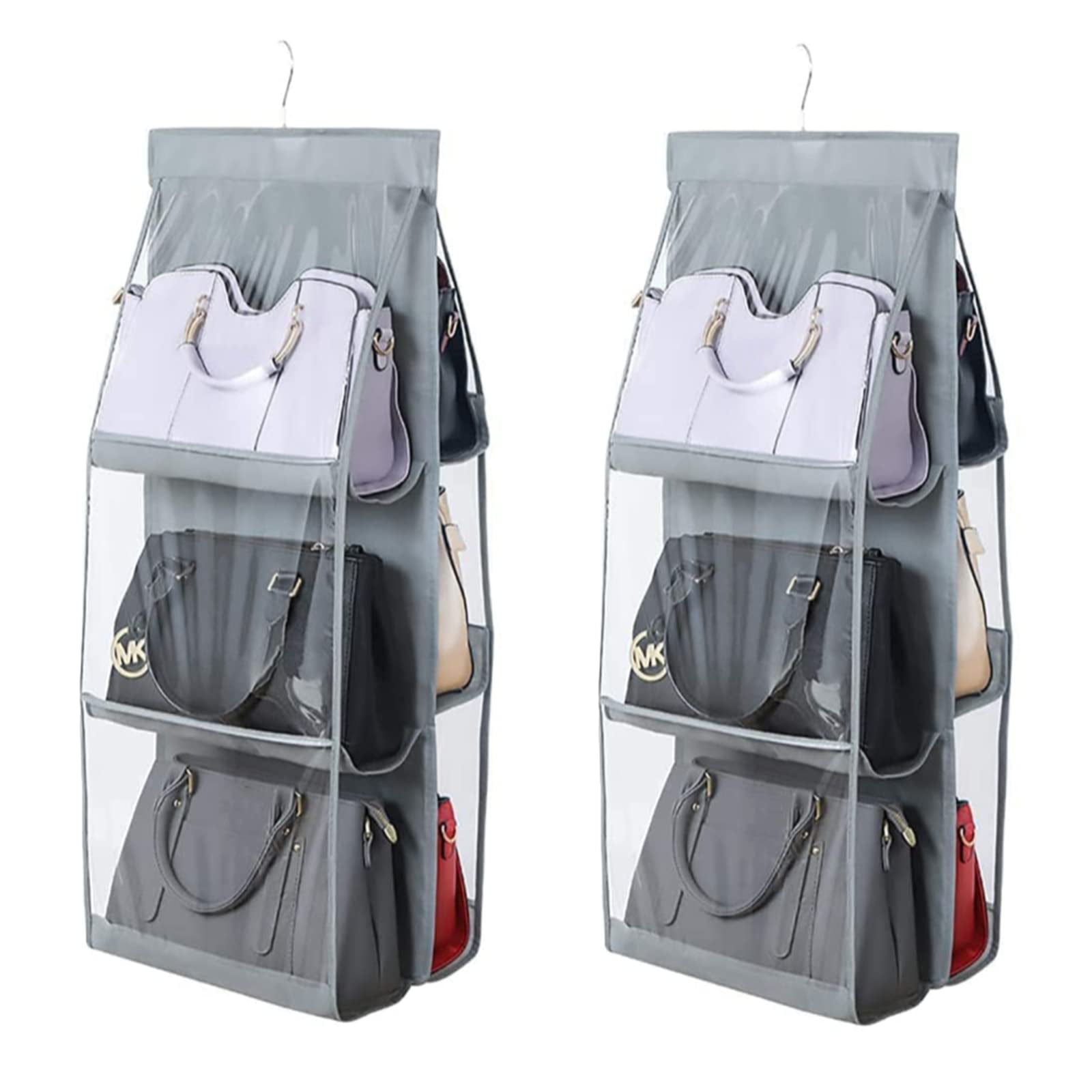 TALLIN Quirk Hanging Handbag Organizer Dust-Proof Storage Holder Bag  Wardrobe Closet for Purse Clutch with 6 Pockets (Assorted) - Tallin Sales