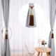 thumbnail image 1 of Sujetador de cortina con borlas, clips para cortinas, soporte, 2 piezas, marrón, 1 of 7
