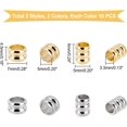 thumbnail image 5 of 40pcs 2 Colors Paracord Beads Grooved Column Spacer Beads Metal Lanyard Beads Stainless Steel Beads 3.3/5mm Hole Metal Beads for DIY Jewelry Making, 5 of 7
