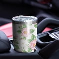 thumbnail image 5 of 30oz Pioneer Flower Floral Print Pattern Tumbler, Double Wall Vacuum Insulated Cup, BPA-Free Leak Proof Lid & Reusable Straws, Hot 12h, Cold 34h, 5 of 6