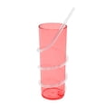 thumbnail image 4 of Mainstays Paprika Red Plastic Curly Straw Drinking Tumbler, 12.3 fl oz, Lightweight & Reusable Cup, 4 of 6