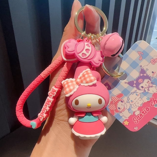 Cartoon Genuine Sanrio HelloKitty Kulomi Projection Camera Pendant Plush Big Ear Dog Keychain Female