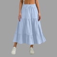 thumbnail image 2 of VBVC Women's Y2K Drawstring Tiered Maxi Skirt,High Waist Flowy A-Line Skirt For Women,Summer Going Out Panty Skirt,Light Blue,S-2XL, 2 of 7