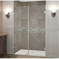 Nautis 51 x 72 in. Completely Frameless Hinged Shower Door in Chrome