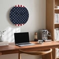 thumbnail image 6 of Wall Clock 10 Inch Blue Vintage Star Patriotic Round Silent Decorative Wall Clocks Battery Operated for Living Room Bedroom Kitchen Classroom Decor, Red White Striped,Small, 6 of 7