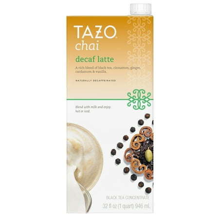 (6 Boxes) Tazo Decaf Chai latte Concentrate Black tea 32