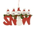 thumbnail image 5 of Personalized Snowman Family of 5 Christmas Tree Ornament 2024 - Lettered Snow Christmas Ornaments, 5 of 10