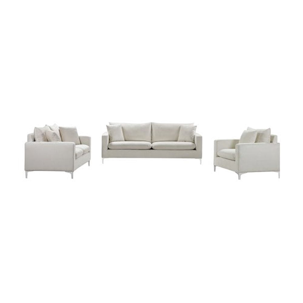 Meridian Furniture Naomi Cream Velvet Loveseat