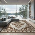 thumbnail image 2 of ODIKA 8'x10' Washable Area Rug Border Motif Abstract Inspired Patches Southwestern Spotted Farmhouse Refined for Living Room, Under Sectional, Family , Durable, Non-Slip, 2 of 7