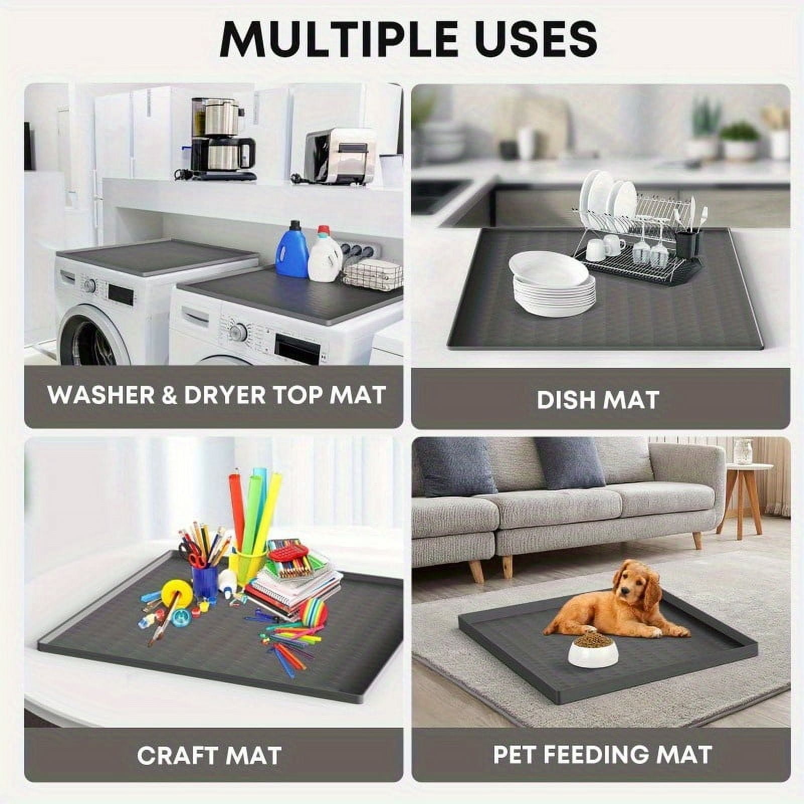 2 PCS Washer and Dryer Covers for the Top, 26" x 18"Washer and Dryer Top Protector Mat, Protective Silicone Rubber Mat, Non Slip Quick Drying Washer Dryer Cover for Home Kitchen Laundry Room