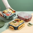 thumbnail image 5 of Aiteng Lunch Box with Tableware, Stainless Steel Bento Box Adult, Leakproof Portable Lunch Box Containers with 3-Compartments, Blue, 5 of 7
