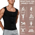 thumbnail image 6 of Sweat Vest for Men Waist Trainer Sauna Vest Body Shaper Polymer Zipper Sauna Tank Top Workout Shirt, 6 of 7