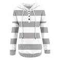 thumbnail image 4 of HAPIMO Sales Sweatshirt for Women Long Sleeve Casual Striped Color Splicing Sweatshirt Button V-Neck Pullover Tops Pocket Drawstring Teen Girls Fashion Clothes White S, 4 of 6